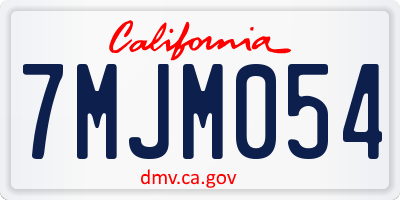 CA license plate 7MJM054