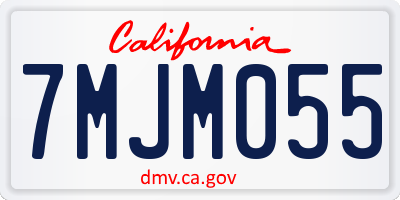 CA license plate 7MJM055