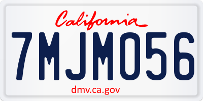 CA license plate 7MJM056