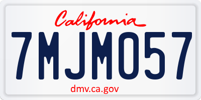 CA license plate 7MJM057