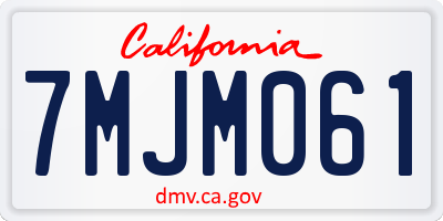 CA license plate 7MJM061