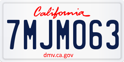 CA license plate 7MJM063