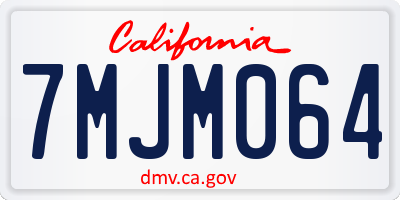 CA license plate 7MJM064