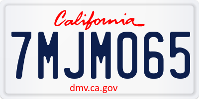 CA license plate 7MJM065