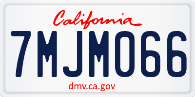 CA license plate 7MJM066