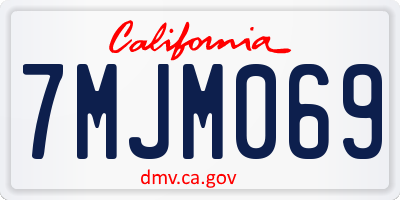 CA license plate 7MJM069