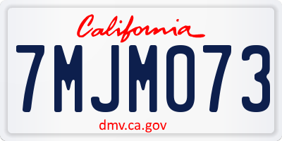 CA license plate 7MJM073