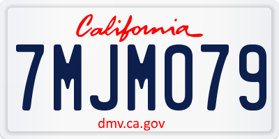 CA license plate 7MJM079