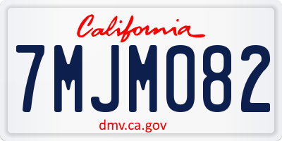 CA license plate 7MJM082