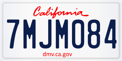 CA license plate 7MJM084