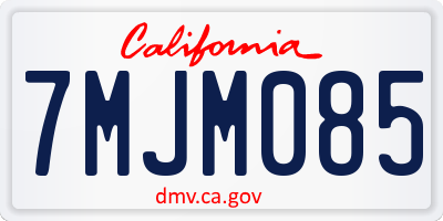 CA license plate 7MJM085