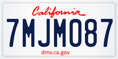 CA license plate 7MJM087