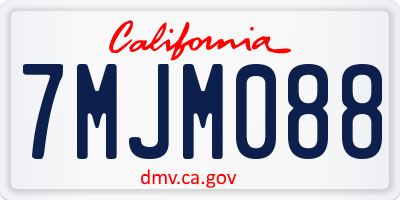 CA license plate 7MJM088