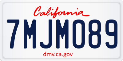 CA license plate 7MJM089