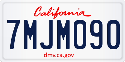 CA license plate 7MJM090