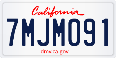 CA license plate 7MJM091