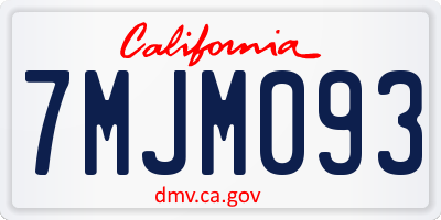 CA license plate 7MJM093