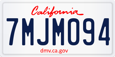 CA license plate 7MJM094