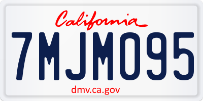 CA license plate 7MJM095