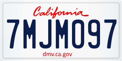 CA license plate 7MJM097