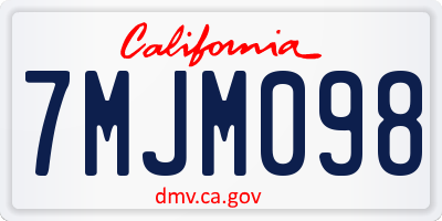 CA license plate 7MJM098