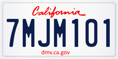 CA license plate 7MJM101