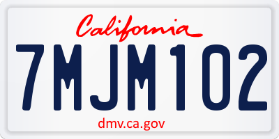 CA license plate 7MJM102