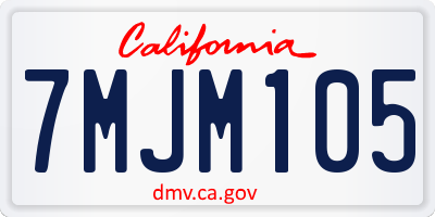 CA license plate 7MJM105