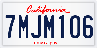 CA license plate 7MJM106