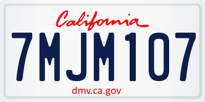 CA license plate 7MJM107