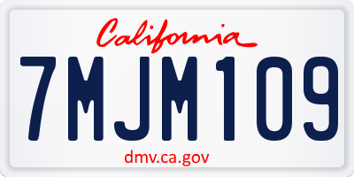 CA license plate 7MJM109