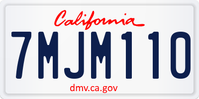 CA license plate 7MJM110