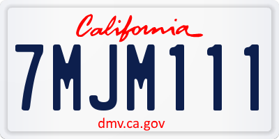 CA license plate 7MJM111