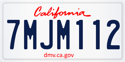 CA license plate 7MJM112