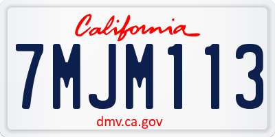 CA license plate 7MJM113