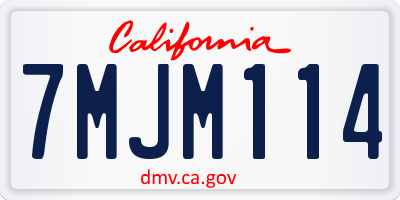 CA license plate 7MJM114