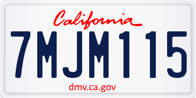 CA license plate 7MJM115