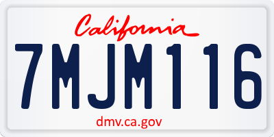 CA license plate 7MJM116