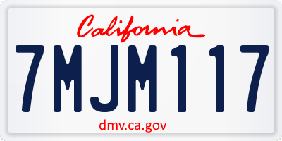 CA license plate 7MJM117