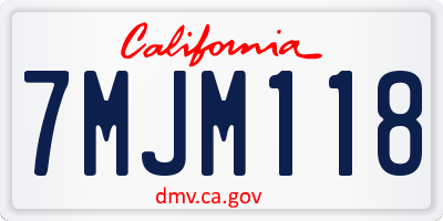 CA license plate 7MJM118