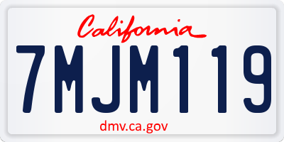 CA license plate 7MJM119