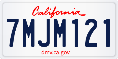 CA license plate 7MJM121