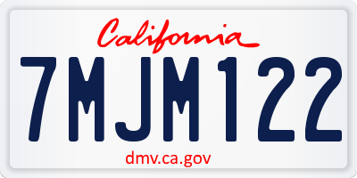 CA license plate 7MJM122