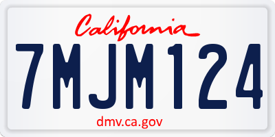 CA license plate 7MJM124