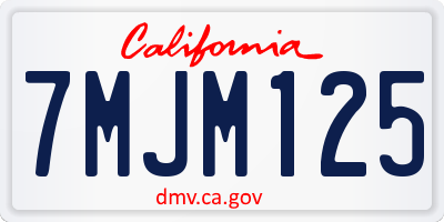 CA license plate 7MJM125