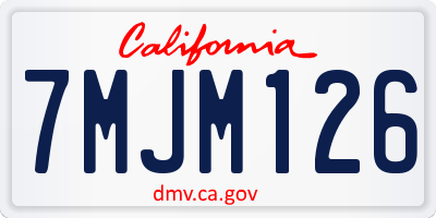 CA license plate 7MJM126