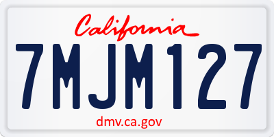 CA license plate 7MJM127