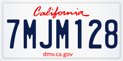 CA license plate 7MJM128