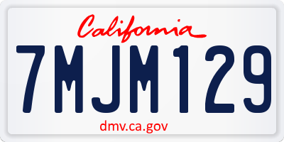 CA license plate 7MJM129