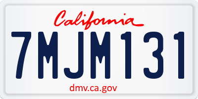 CA license plate 7MJM131